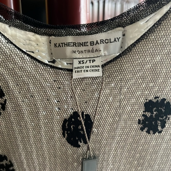 Katherine Barclay Montreal knit, mesh, unique top! Very luxe, new with tags! - Picture 2 of 4